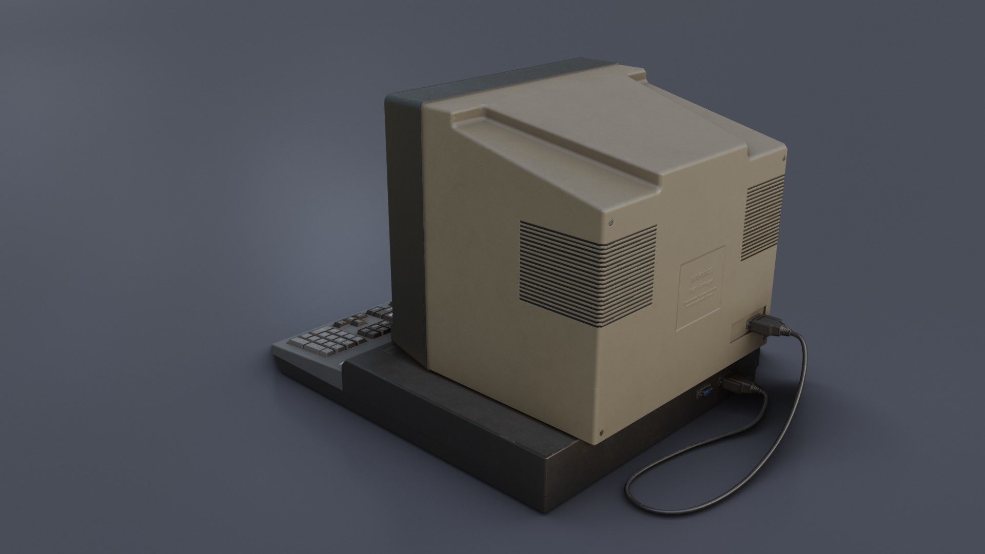 Old Home Computer - Microcomputer Low-poly 3D model_16