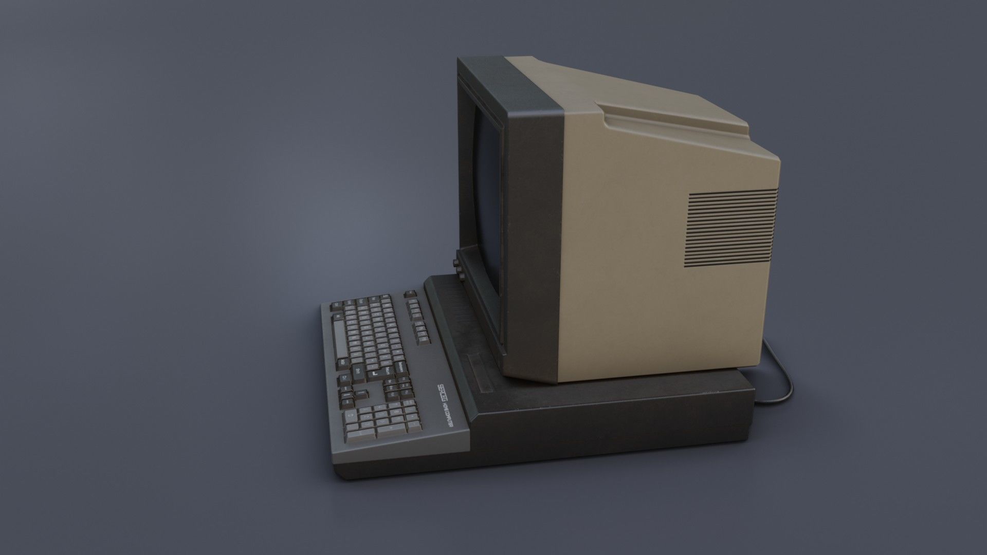 Old Home Computer - Microcomputer Low-poly 3D model_11