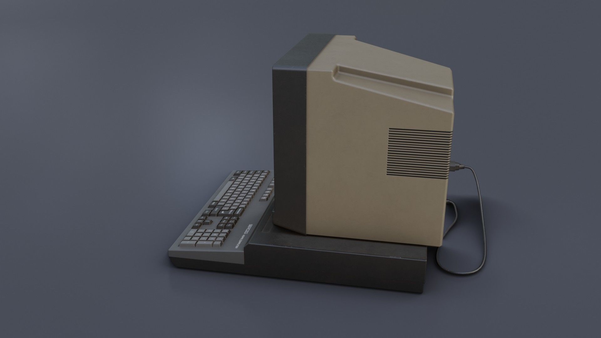 Old Home Computer - Microcomputer Low-poly 3D model_13