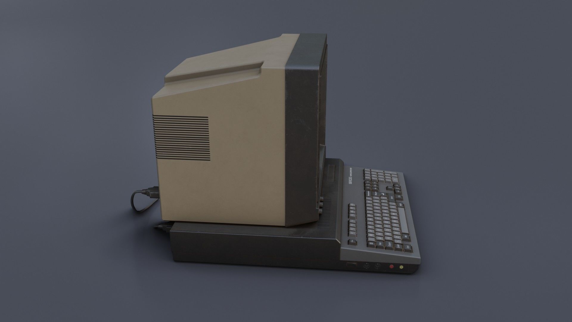 Old Home Computer - Microcomputer Low-poly 3D model_29