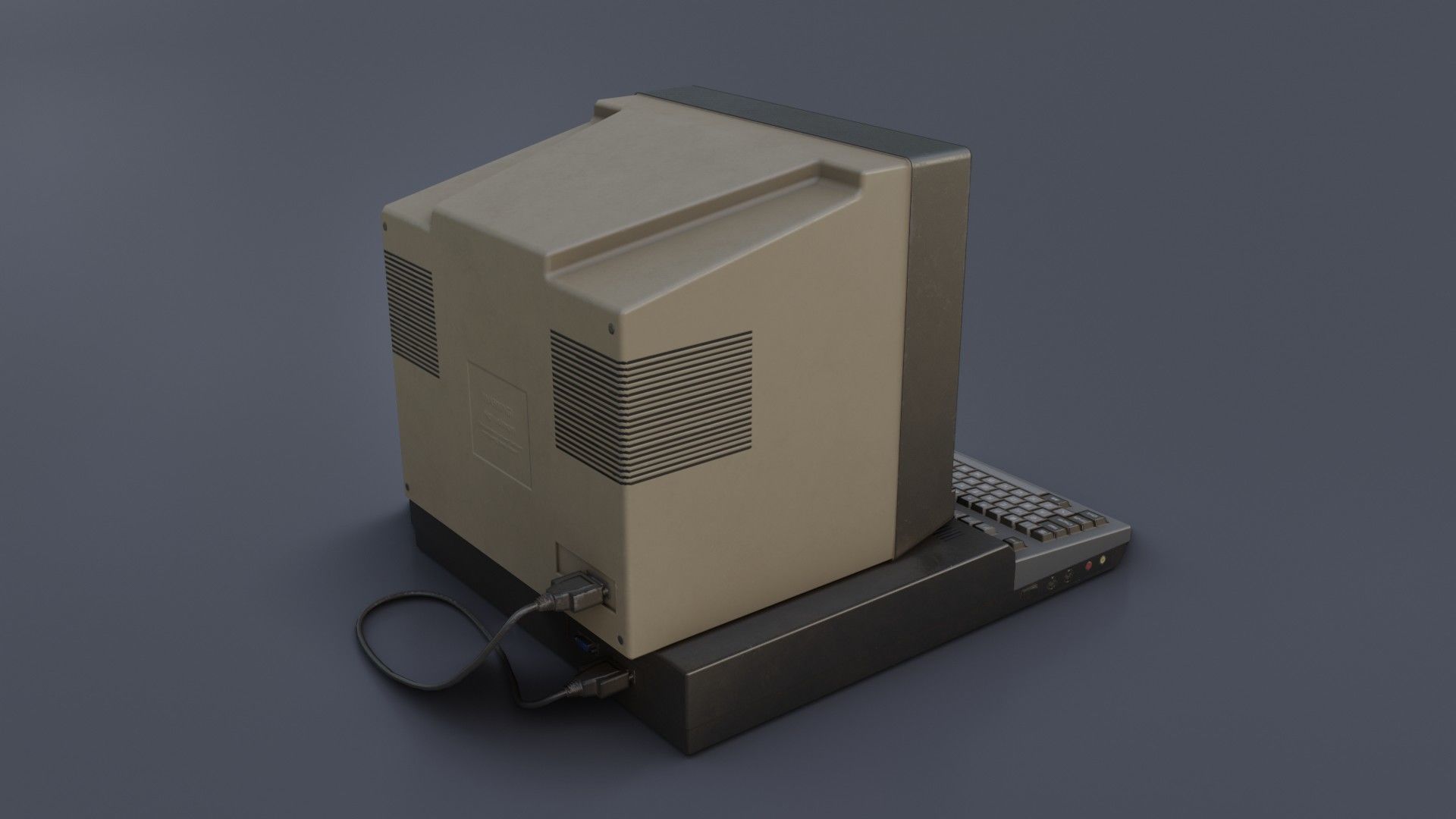 Old Home Computer - Microcomputer Low-poly 3D model_25