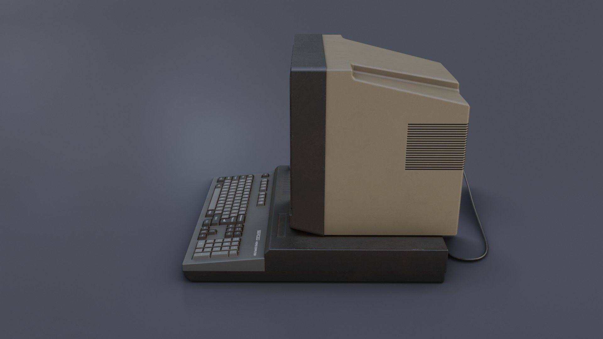 Old Home Computer - Microcomputer Low-poly 3D model_12