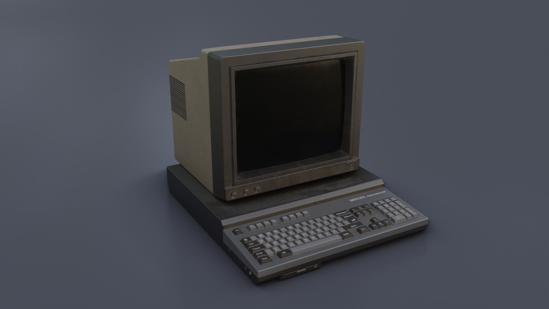 Old Home Computer - Microcomputer Low-poly 3D model_34