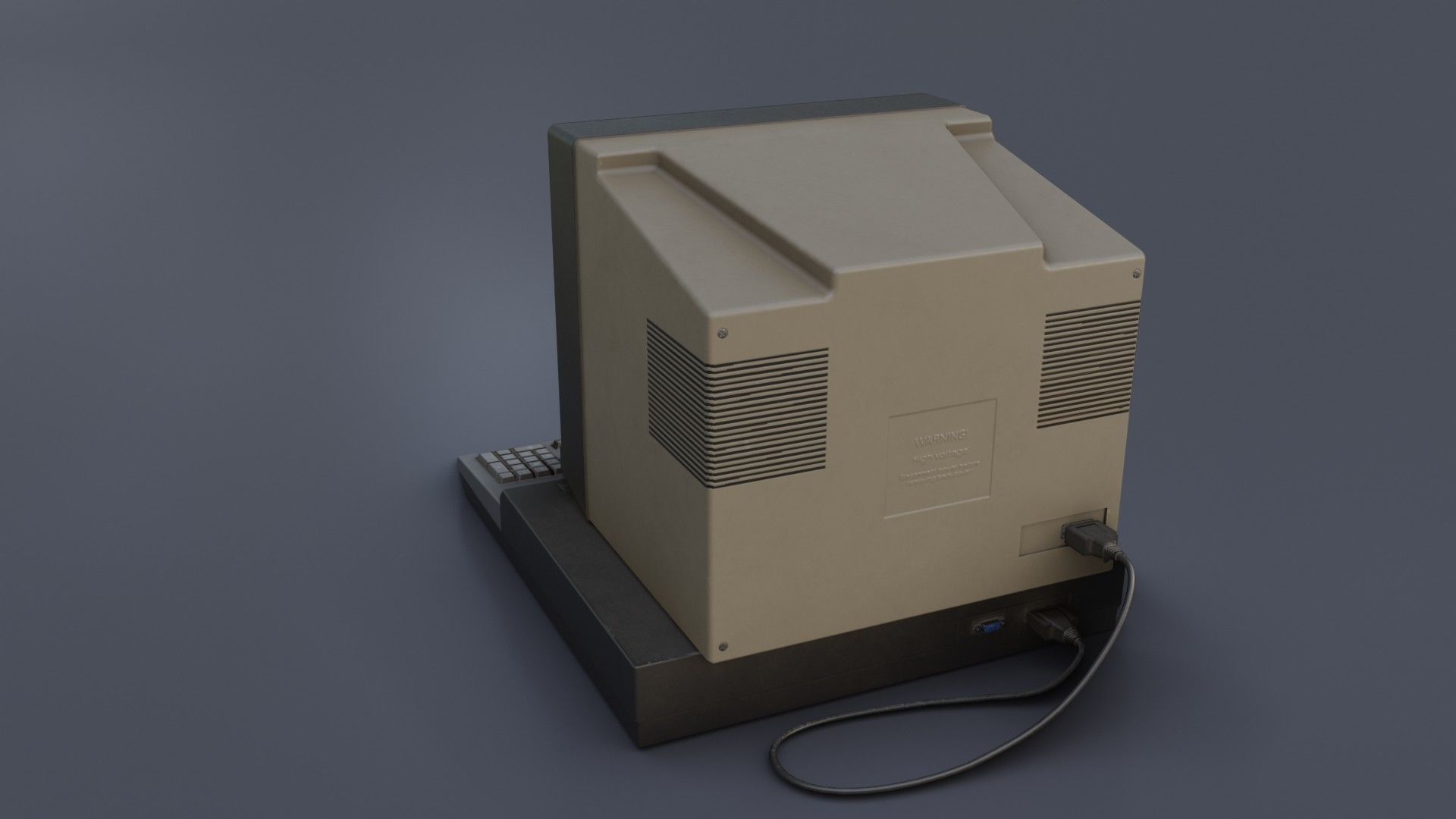 Old Home Computer - Microcomputer Low-poly 3D model_18