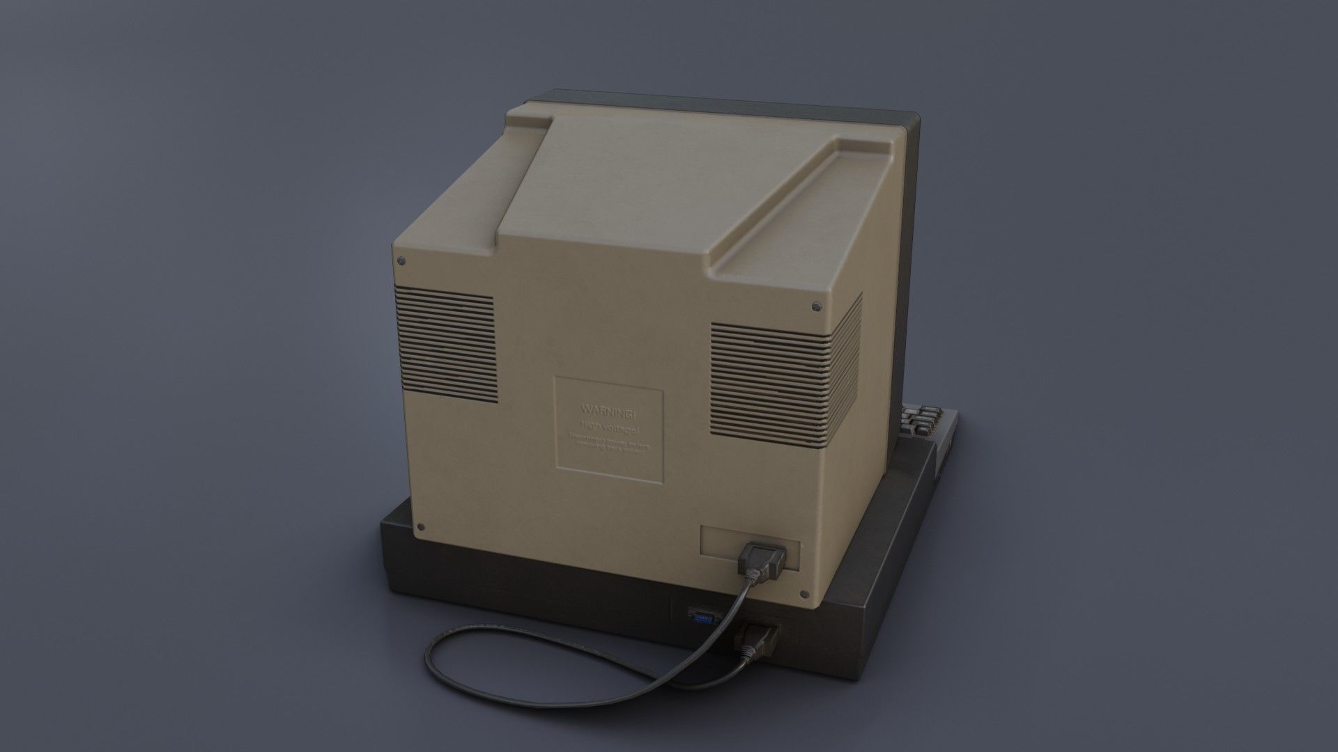 Old Home Computer - Microcomputer Low-poly 3D model_22