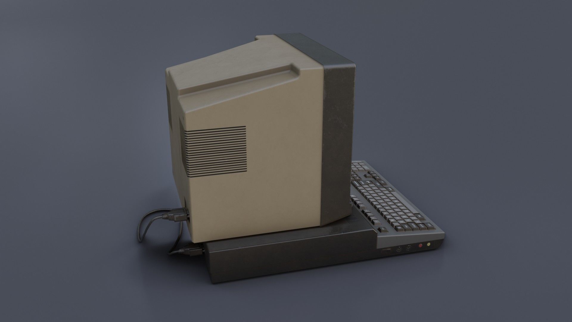Old Home Computer - Microcomputer Low-poly 3D model_27