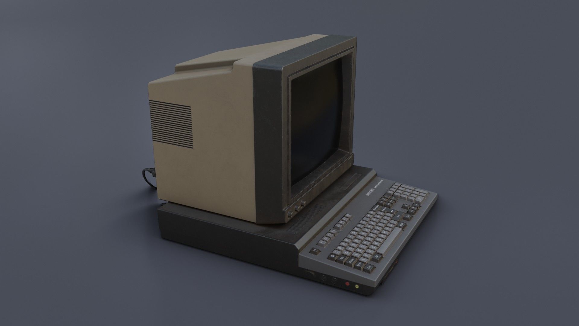 Old Home Computer - Microcomputer Low-poly 3D model_31