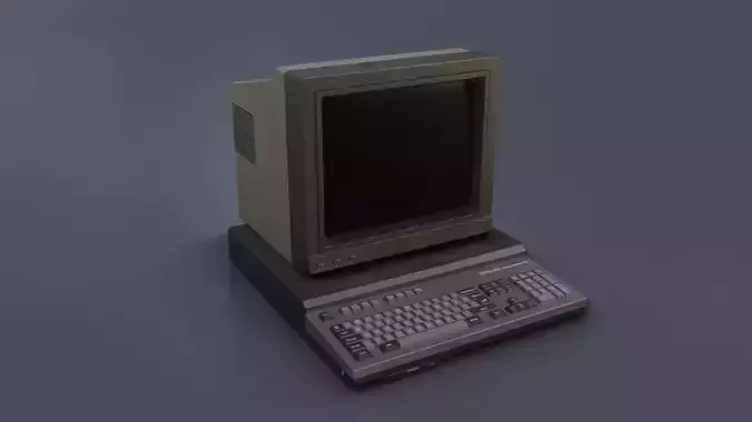 Old Home Computer - Microcomputer Low-poly 3D model