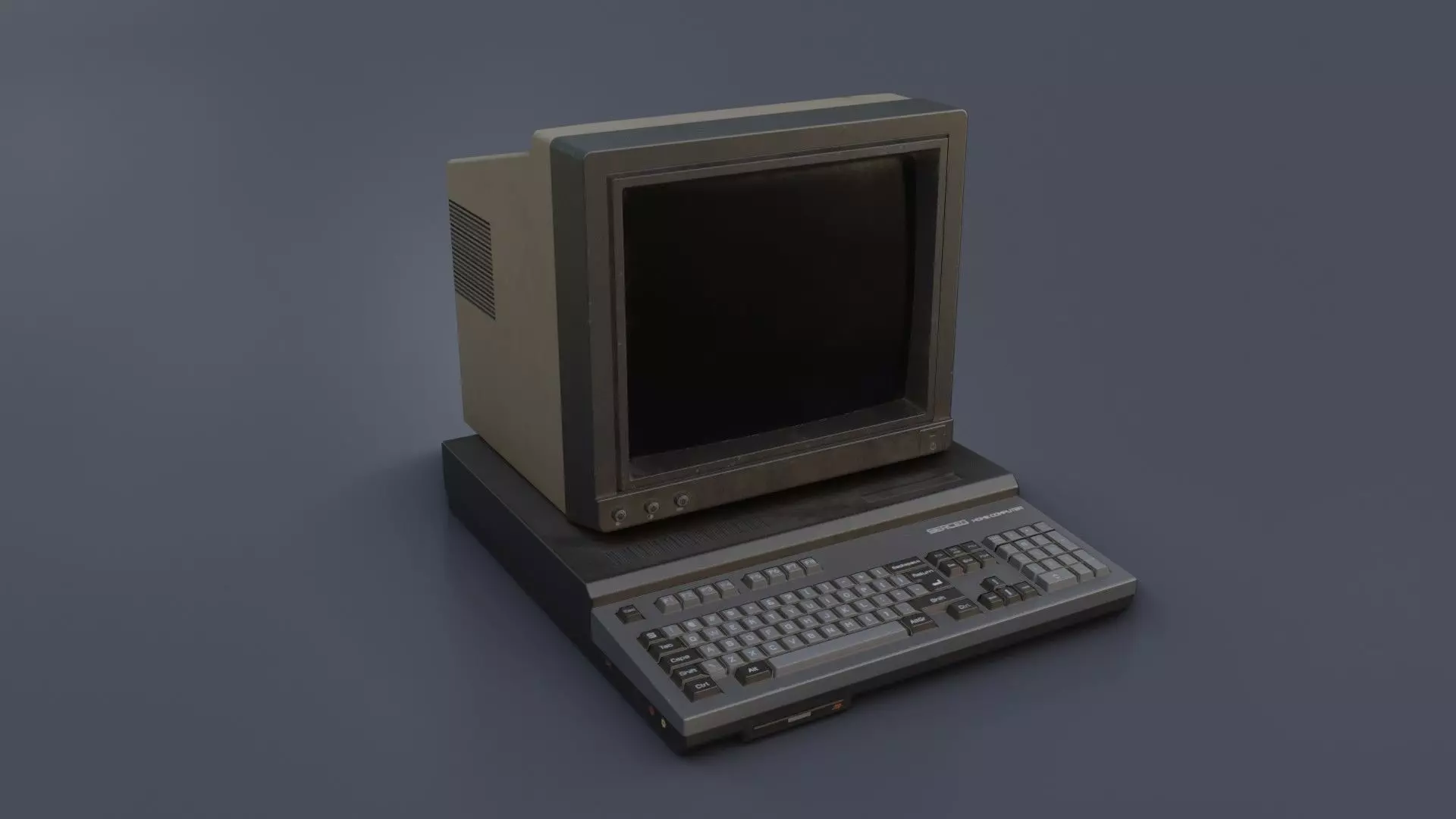 Old Home Computer - Microcomputer Low-poly 3D model_0