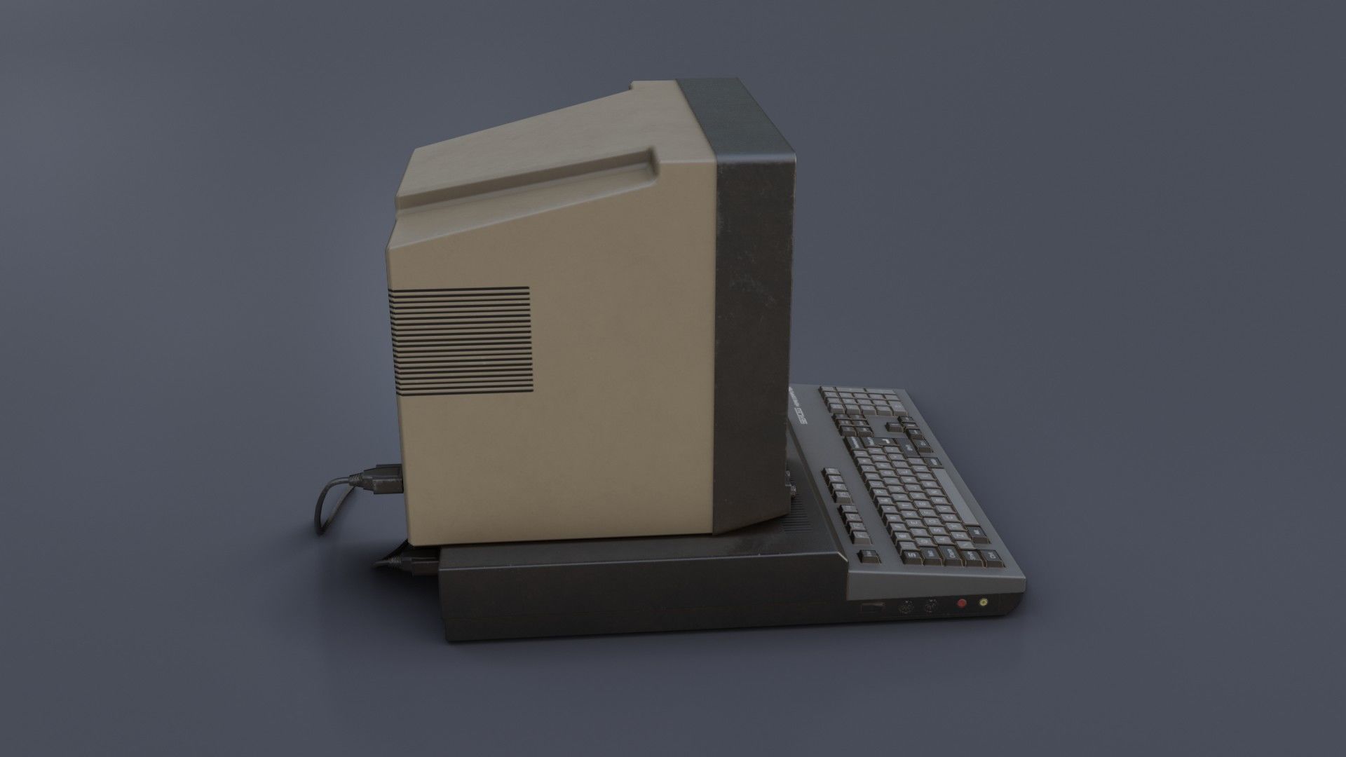 Old Home Computer - Microcomputer Low-poly 3D model_28