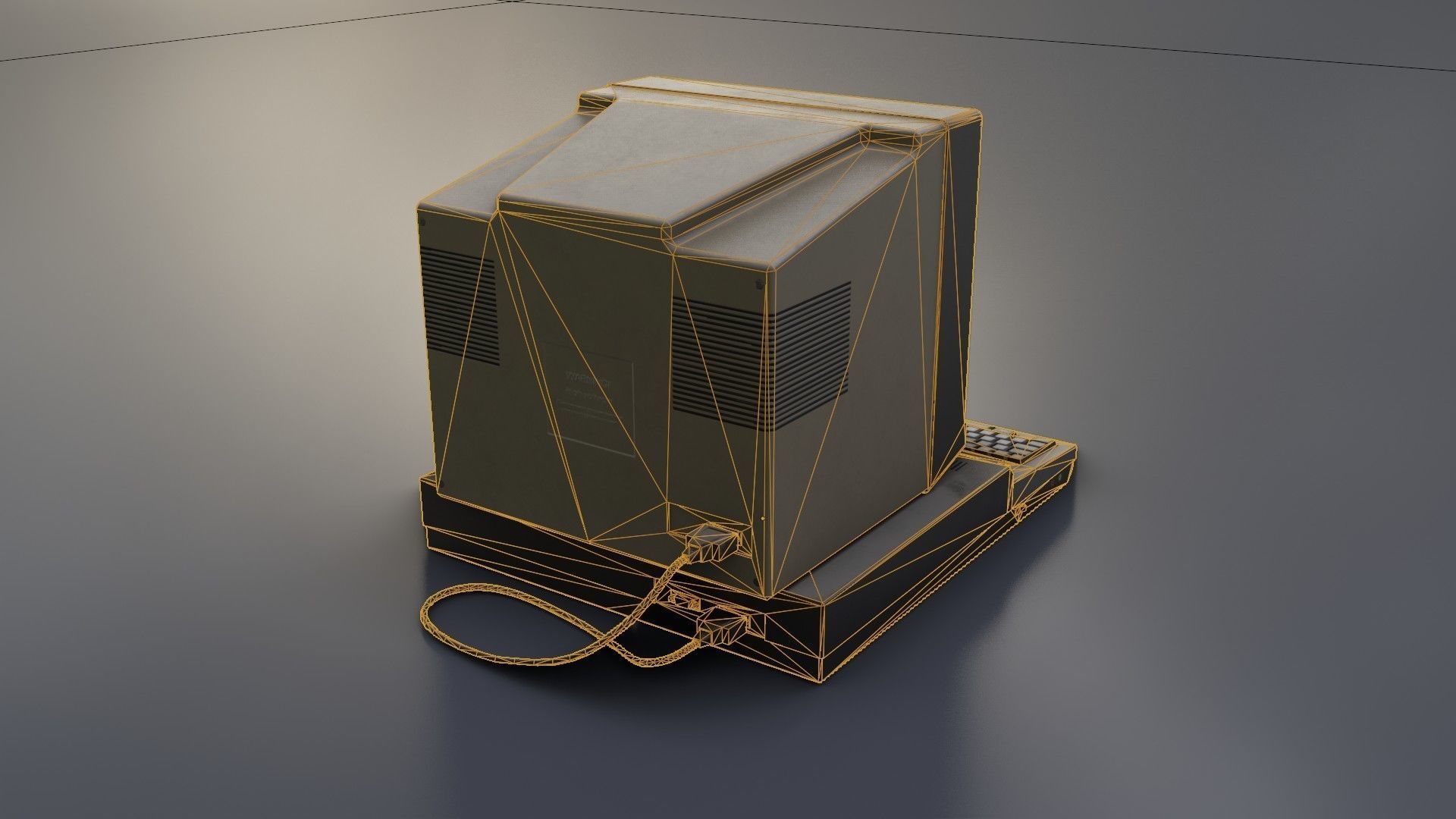 Old Home Computer - Microcomputer Low-poly 3D model_36