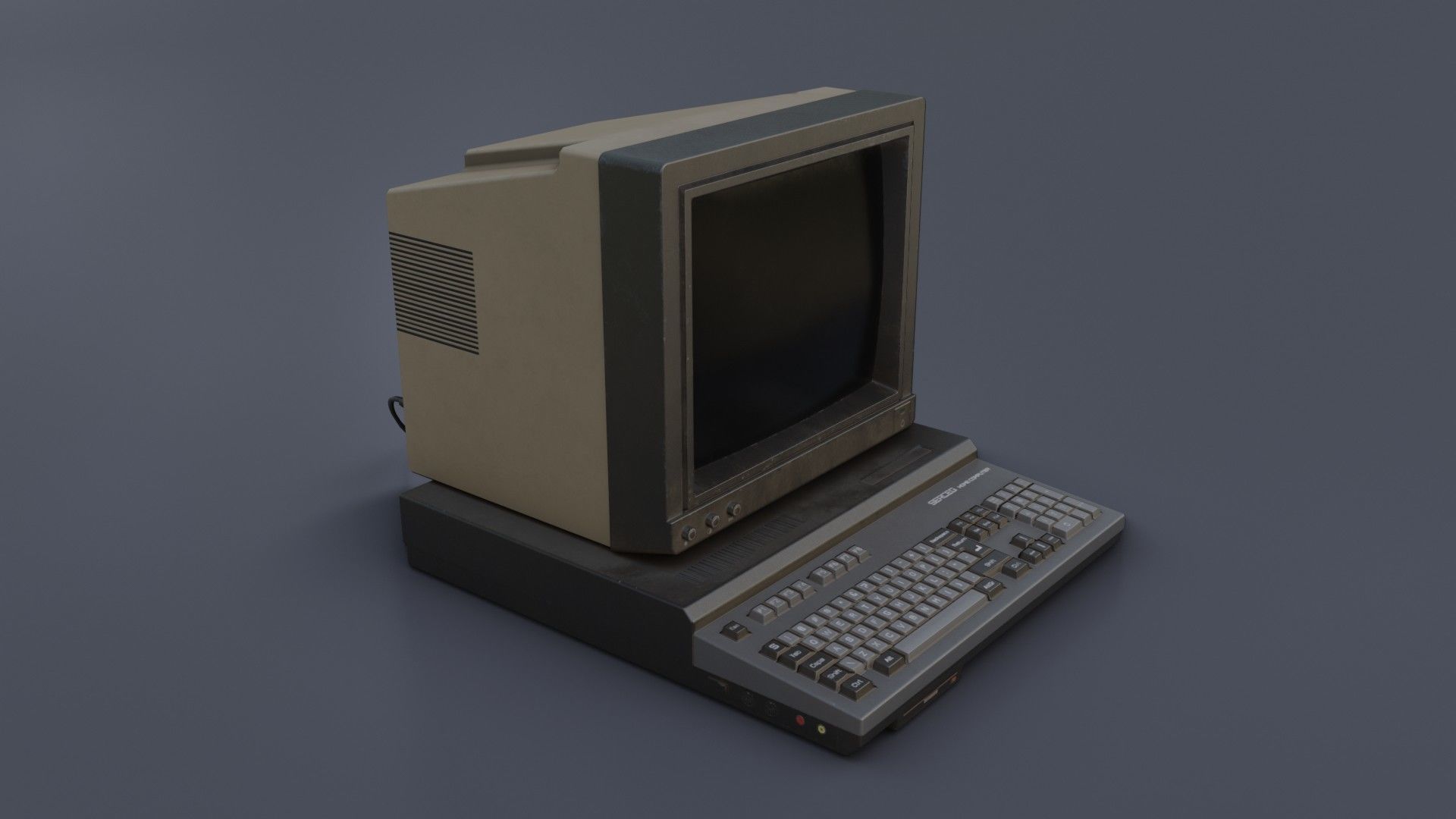 Old Home Computer - Microcomputer Low-poly 3D model_32