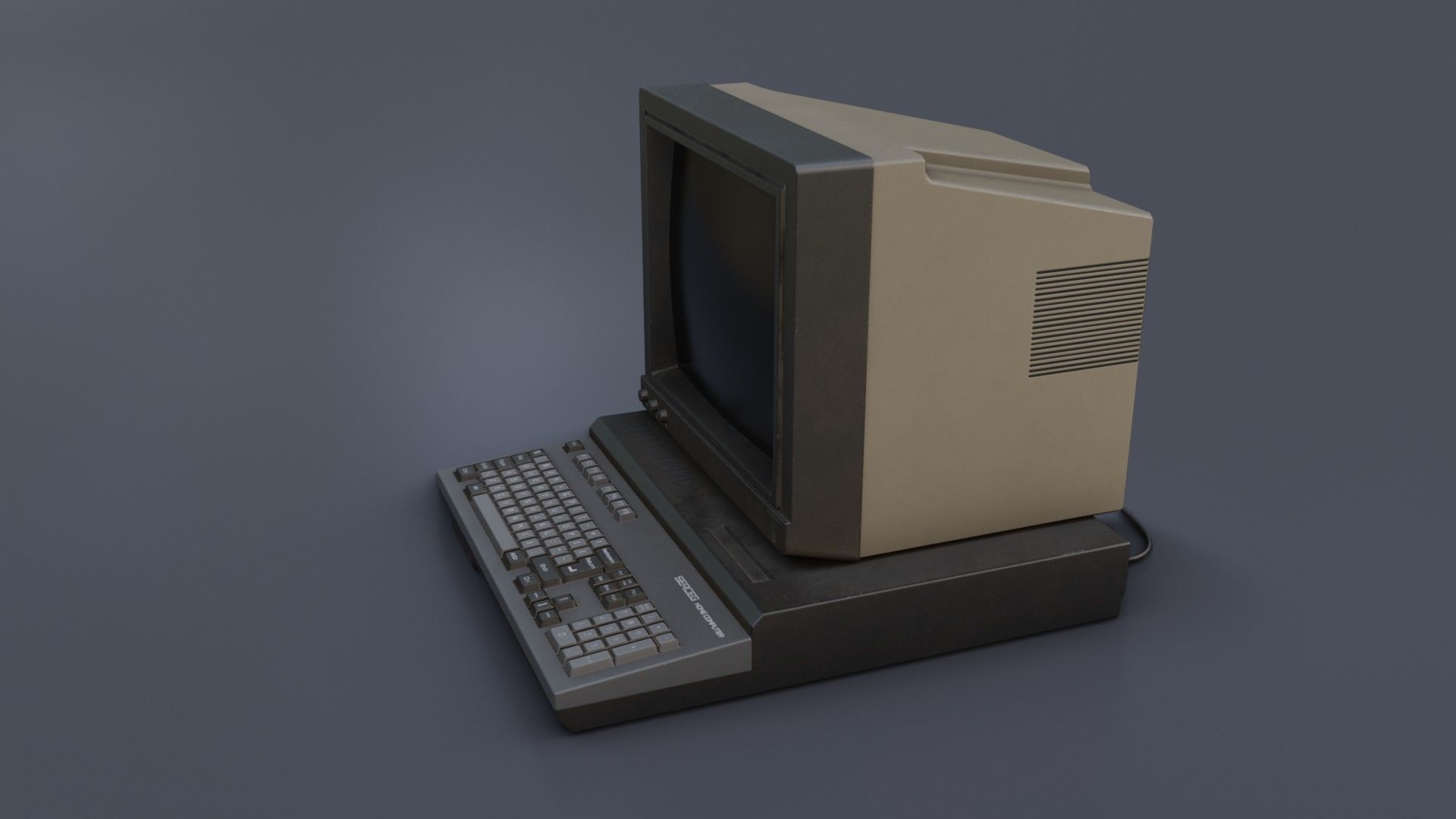 Old Home Computer - Microcomputer Low-poly 3D model_10