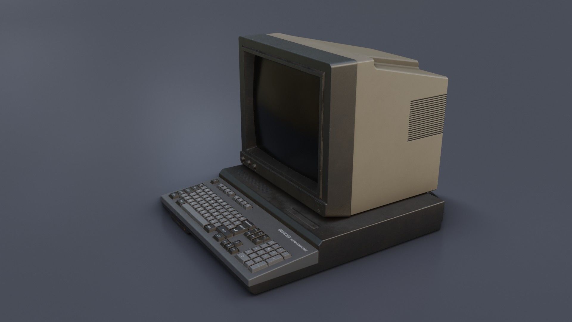 Old Home Computer - Microcomputer Low-poly 3D model_9