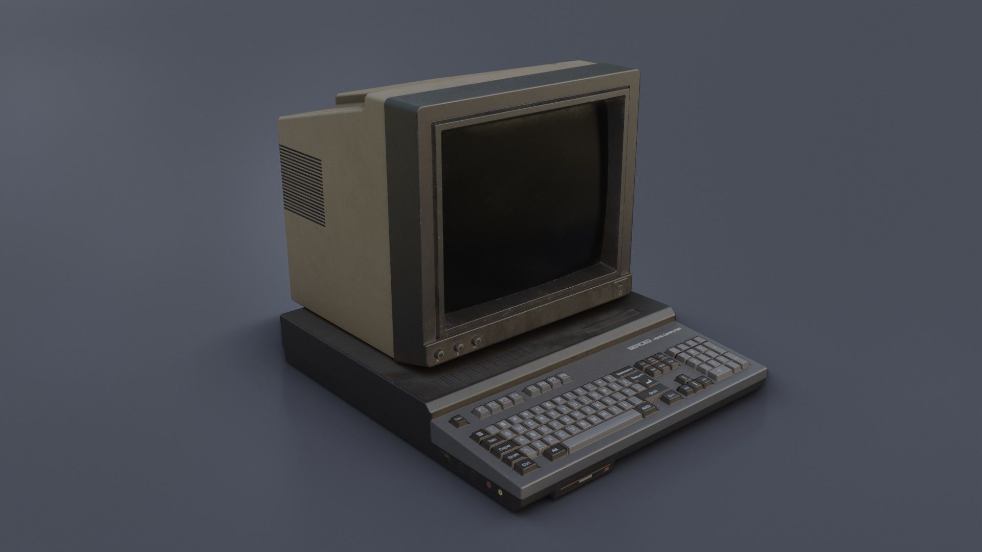 Old Home Computer - Microcomputer Low-poly 3D model_33