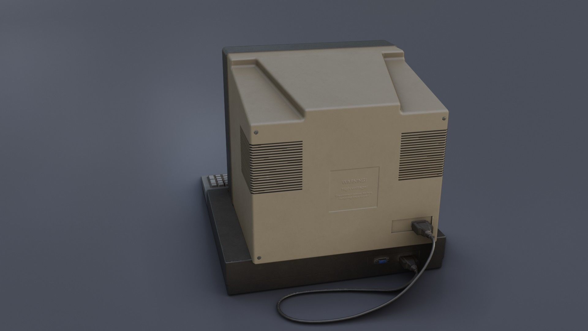 Old Home Computer - Microcomputer Low-poly 3D model_19