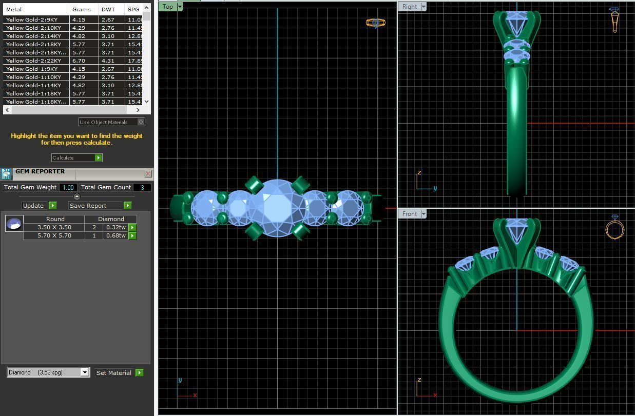 Five Stone Ring 63 3D print model_3