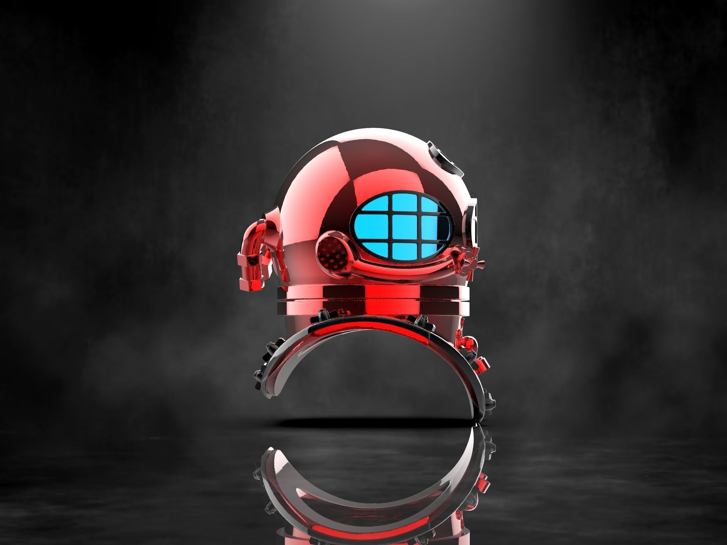 Commercial Diving Helmet Concept Hydra 3D print model_5