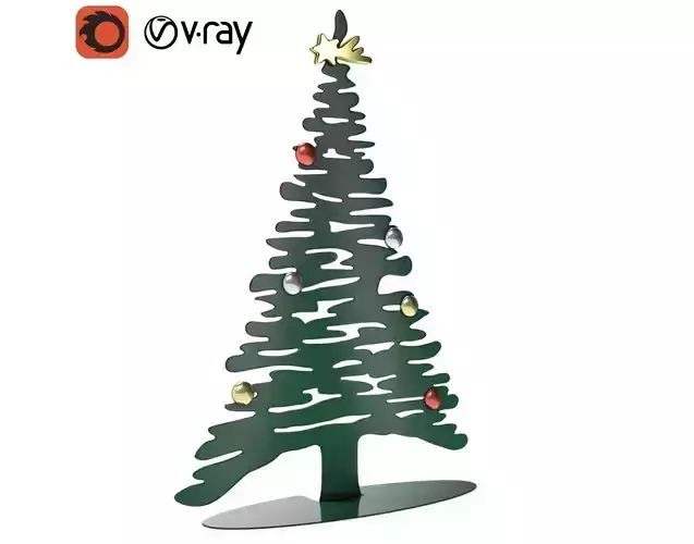 Stylized Christmas tree Bark for Interior decoration 3D model