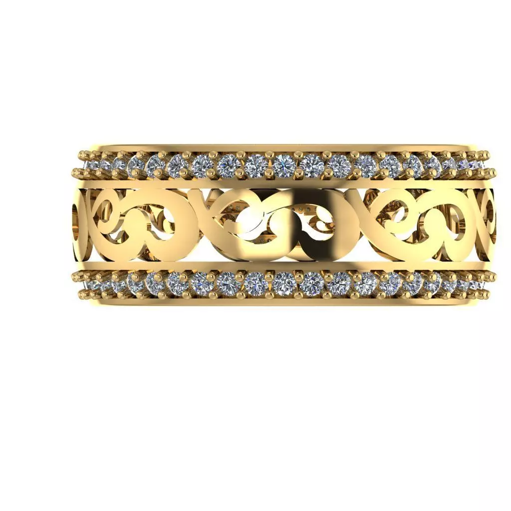 Women Band Ring render model view 3D model 3D print model_0