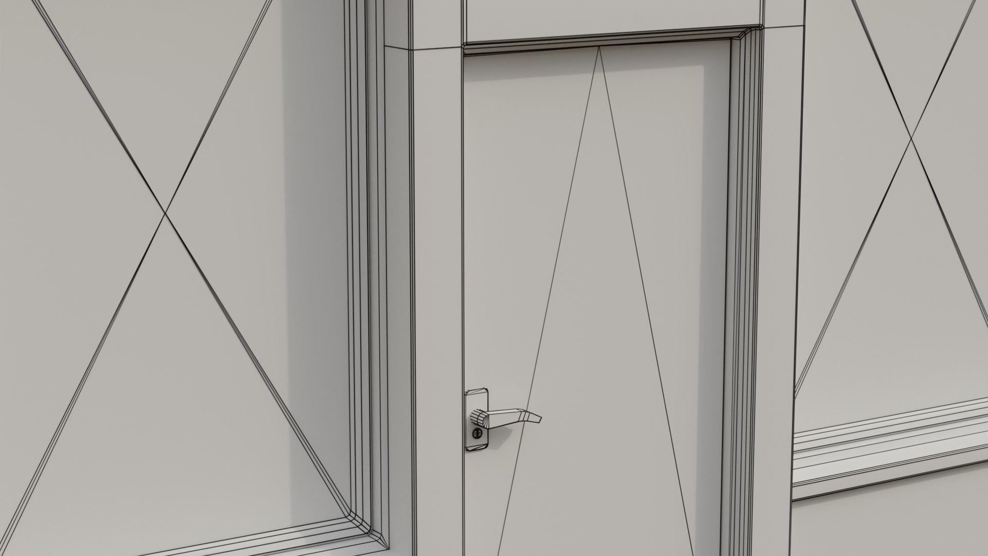 Building 1B Low-poly 3D model_9