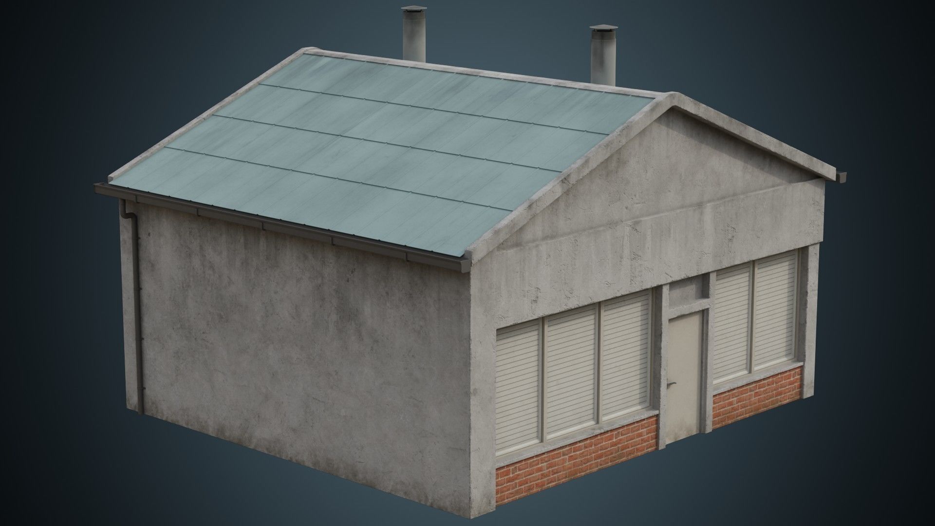 Building 1B Low-poly 3D model_1