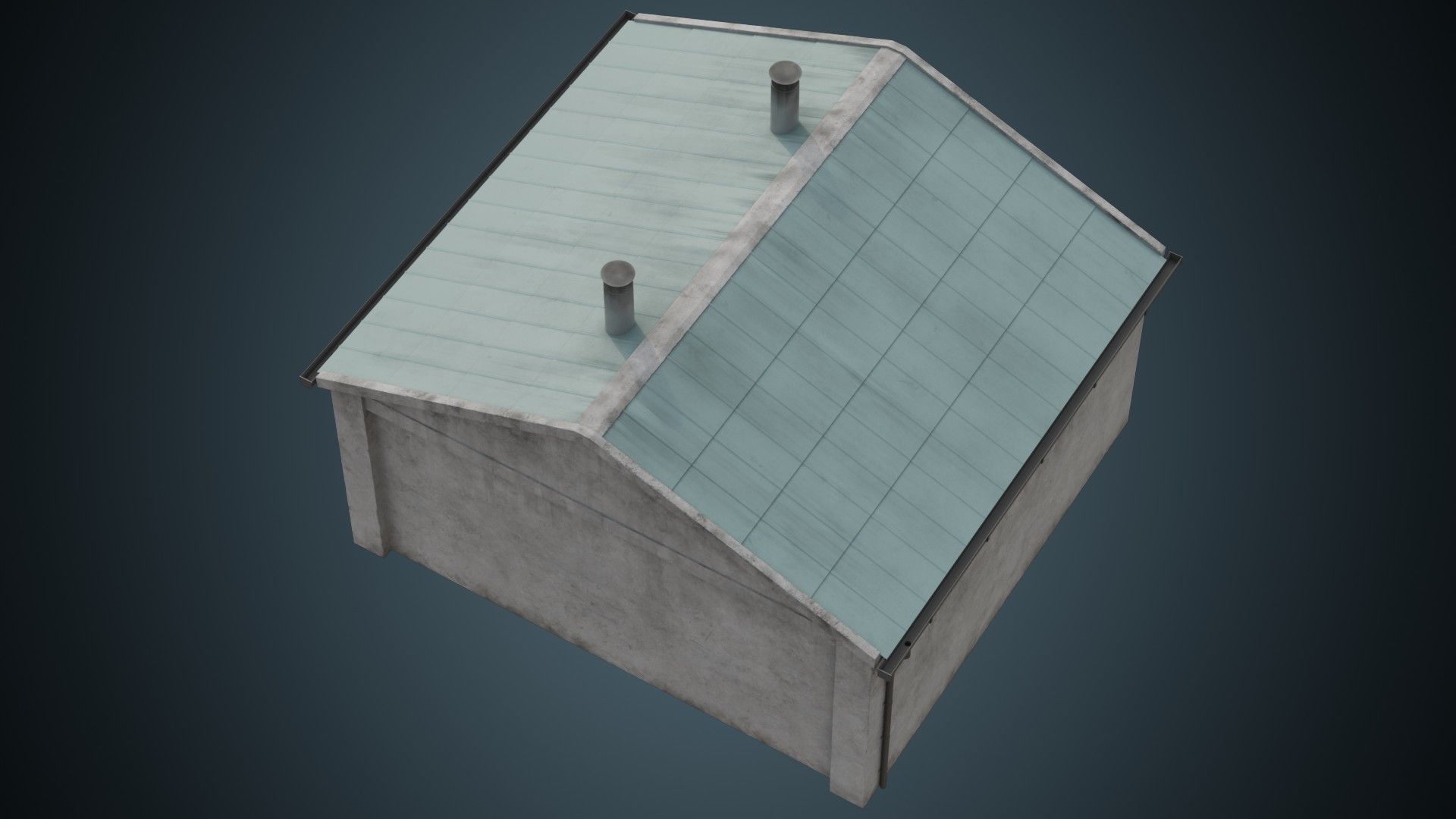 Building 1B Low-poly 3D model_2