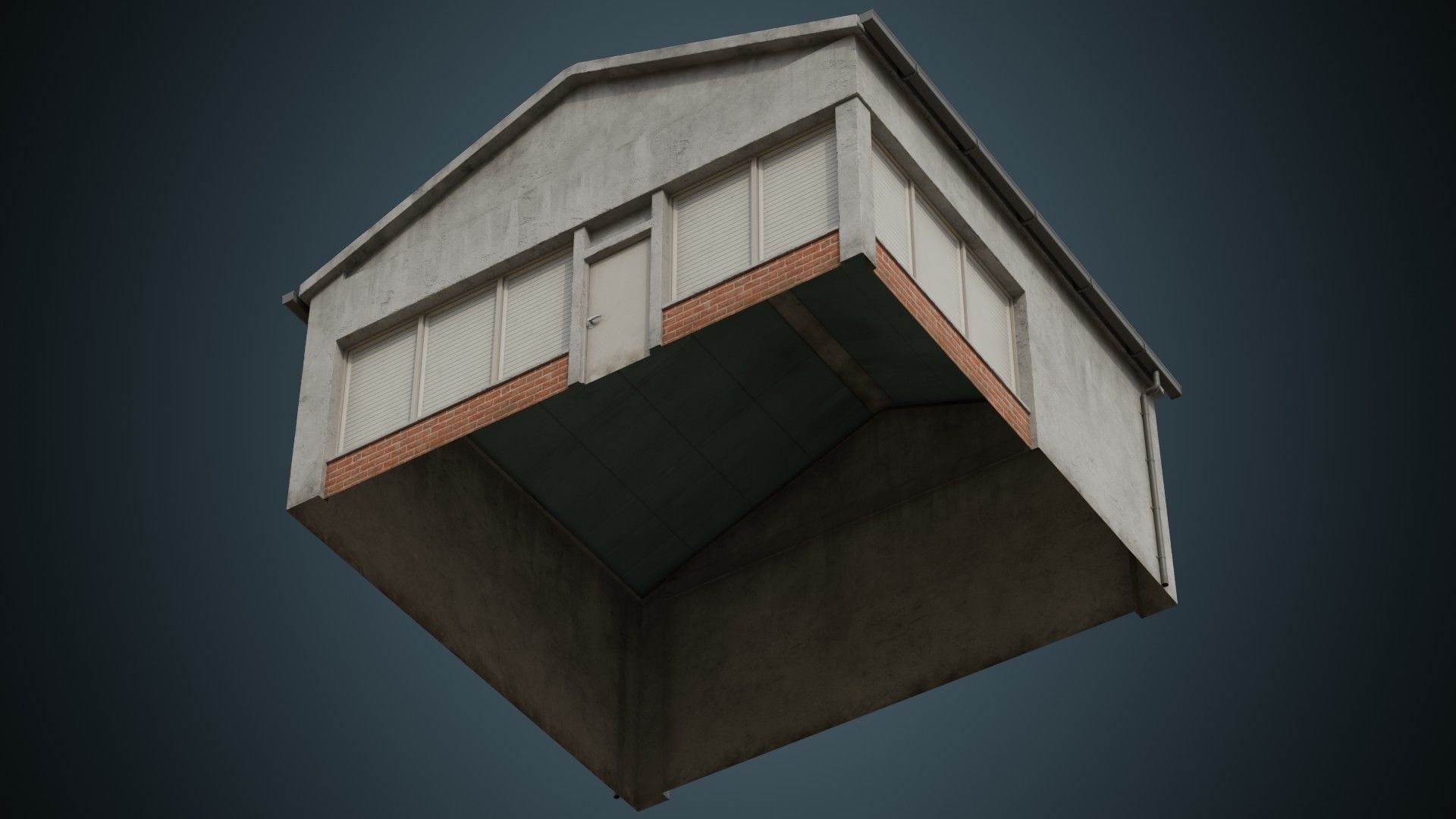 Building 1B Low-poly 3D model_4