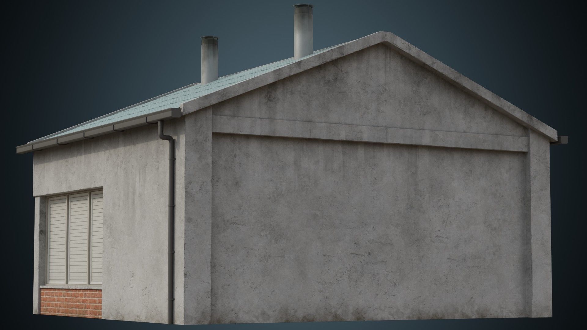 Building 1B Low-poly 3D model_3