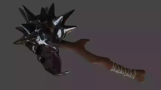 3D Bird Skull Mace model Low-poly 3D model