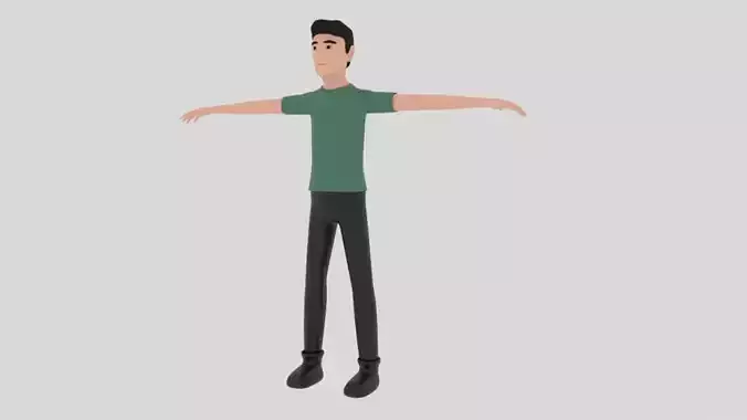 low poly cartoon male