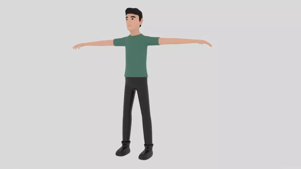 low poly cartoon male Free low-poly 3D model_0