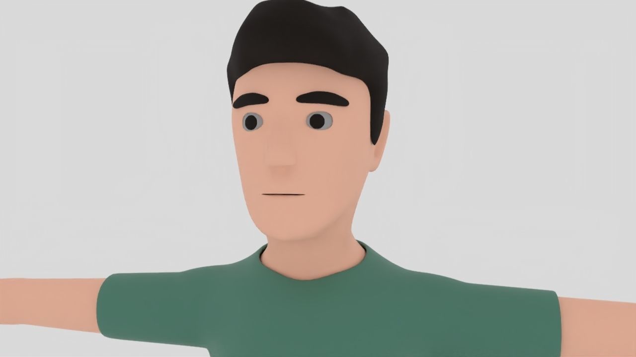 low poly cartoon male Free low-poly 3D model_1