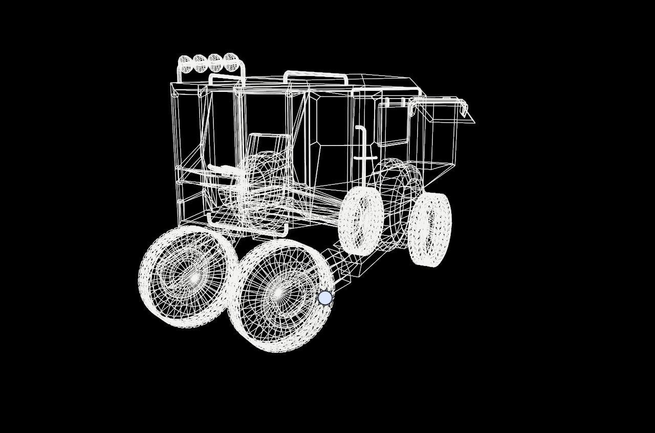 Futuristic Truck - Gest Low-poly 3D model_9