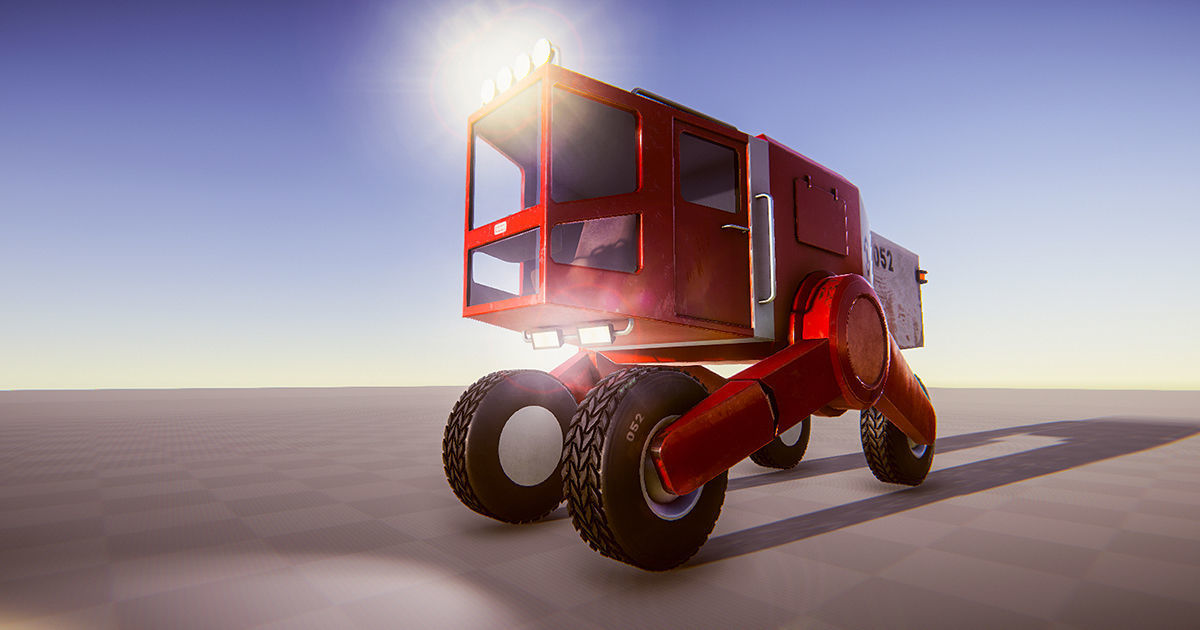 Futuristic Truck - Gest Low-poly 3D model_16