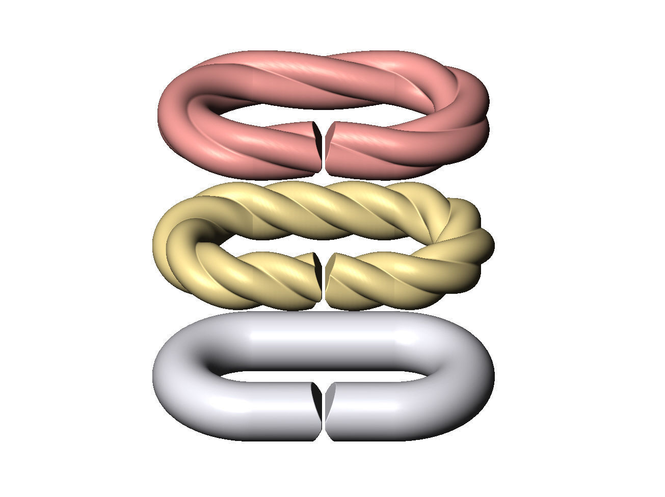 Twisted wire chain link 3D print model_7