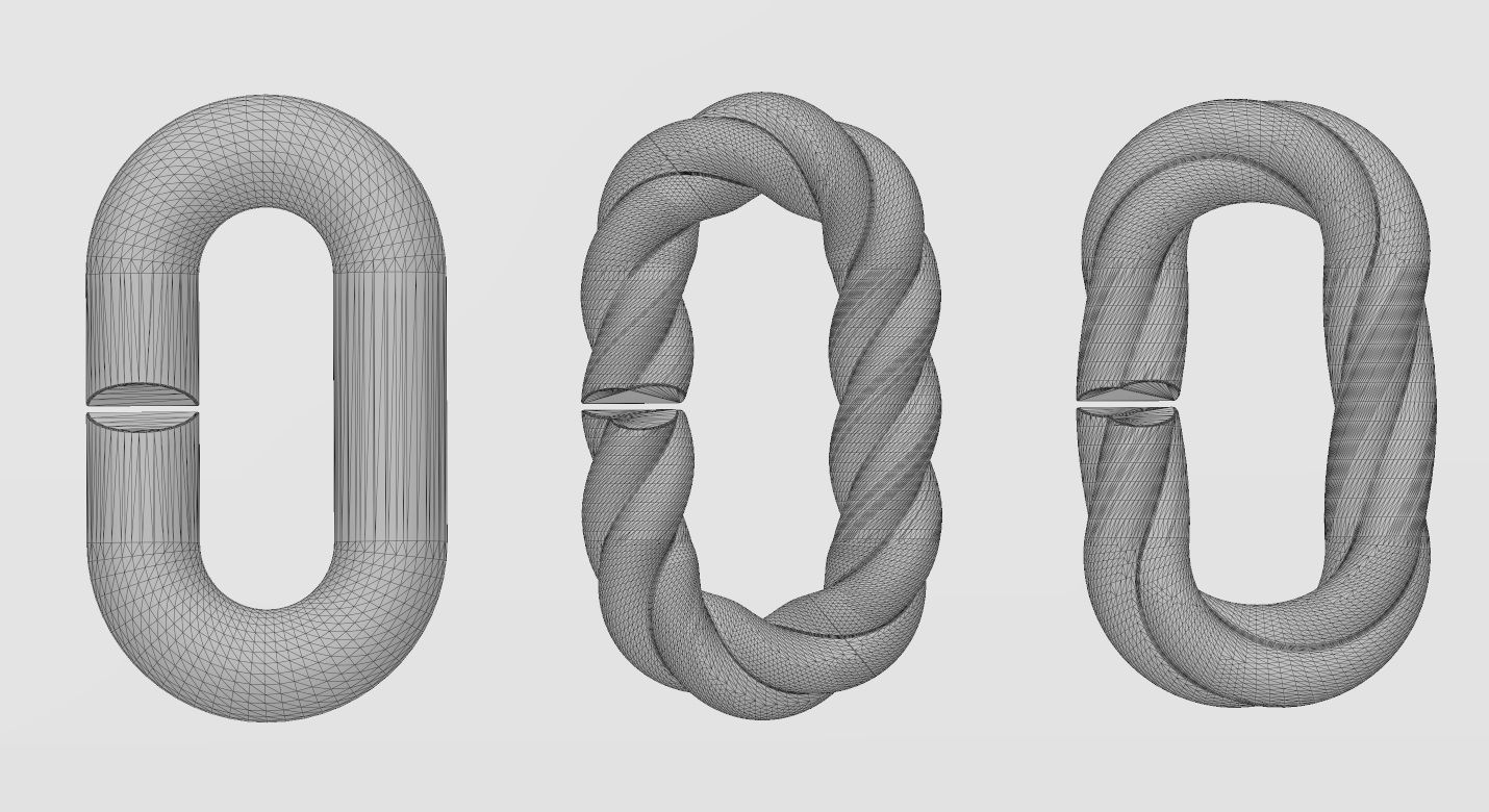 Twisted wire chain link 3D print model_14