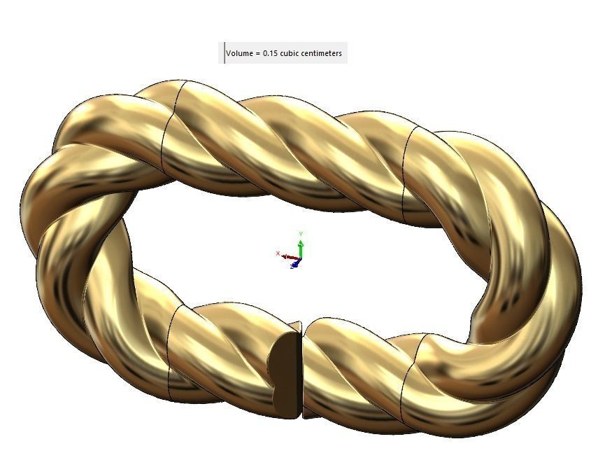 Twisted wire chain link 3D print model_10