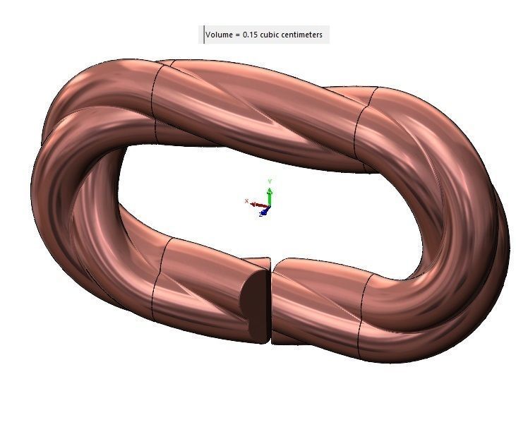 Twisted wire chain link 3D print model_9