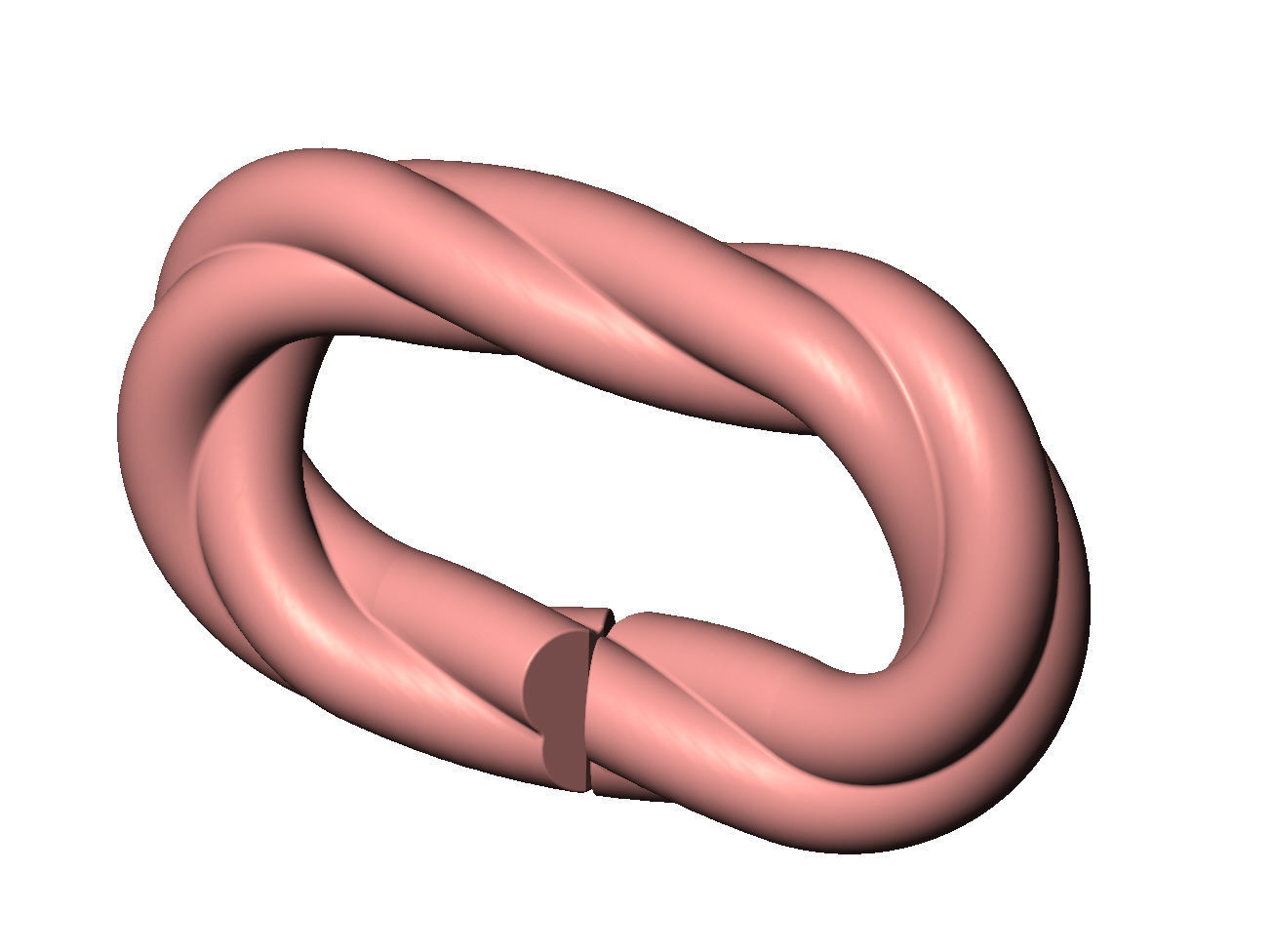 Twisted wire chain link 3D print model_3