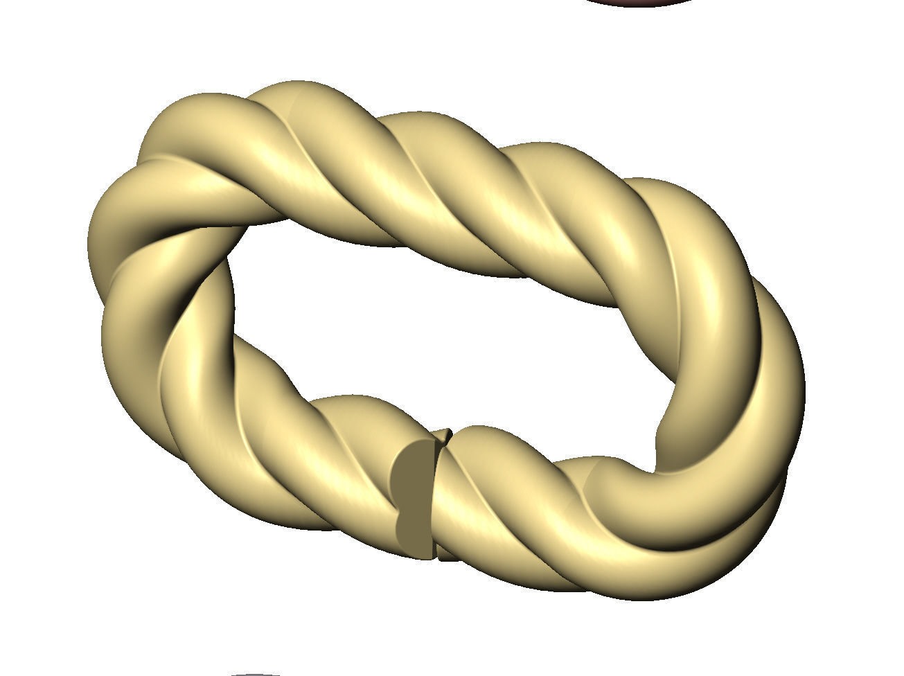 Twisted wire chain link 3D print model_4