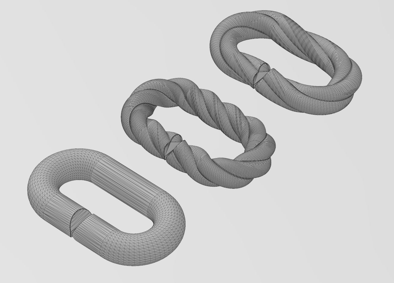 Twisted wire chain link 3D print model_12