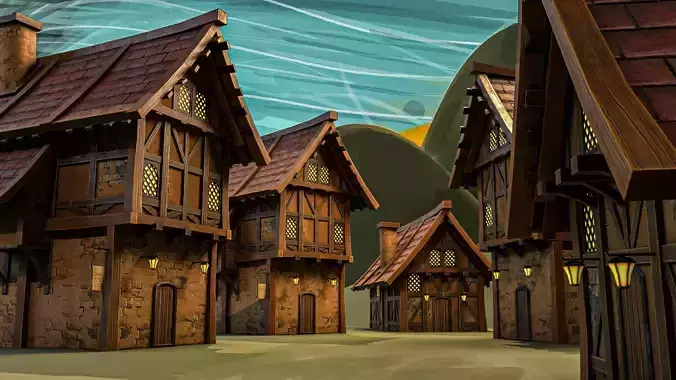 Lowpoly house Game asset