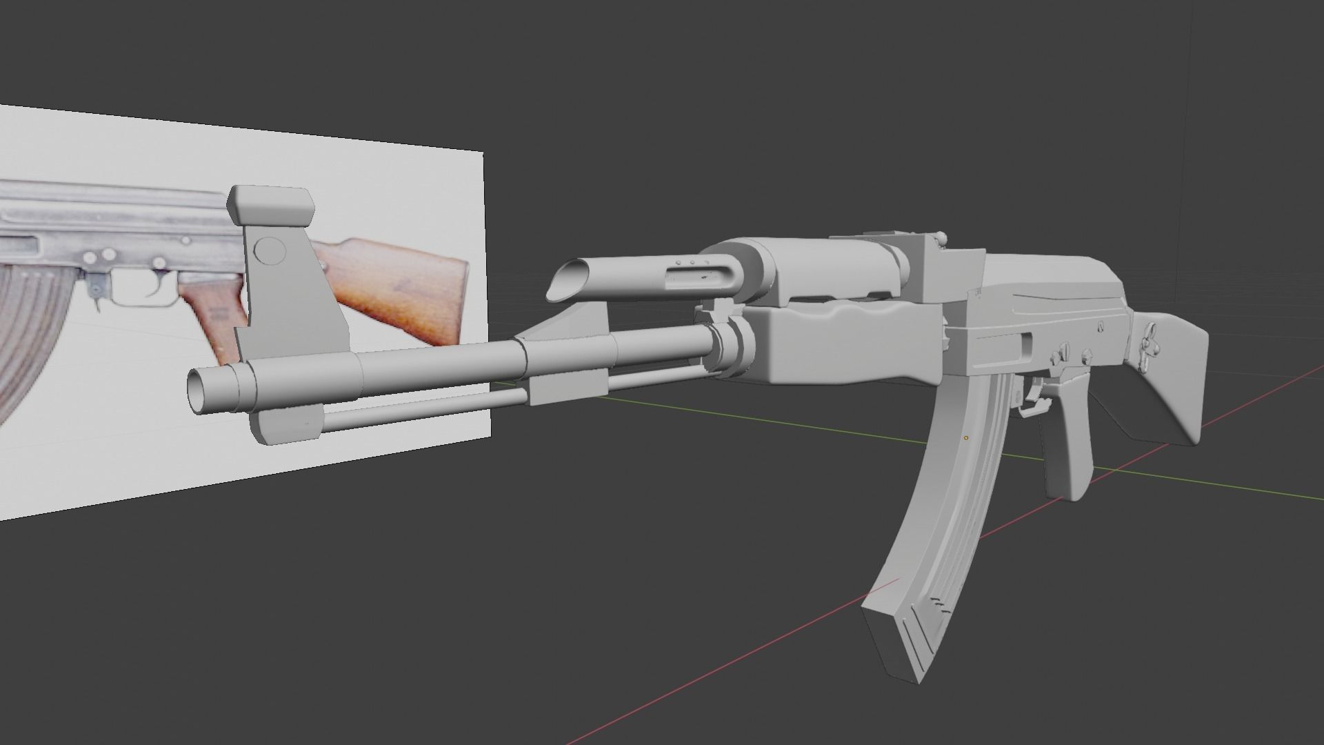 Ak47 Semi HighPoly Low-poly 3D model_5