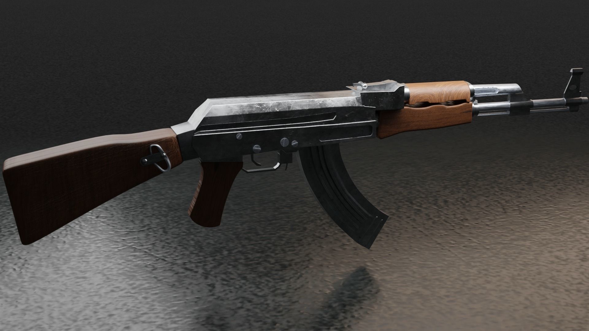 Ak47 Semi HighPoly Low-poly 3D model_4