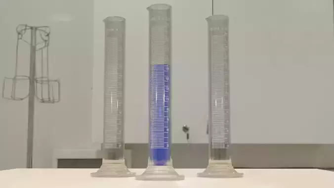 Laboratory Graduated cylinder with liquid