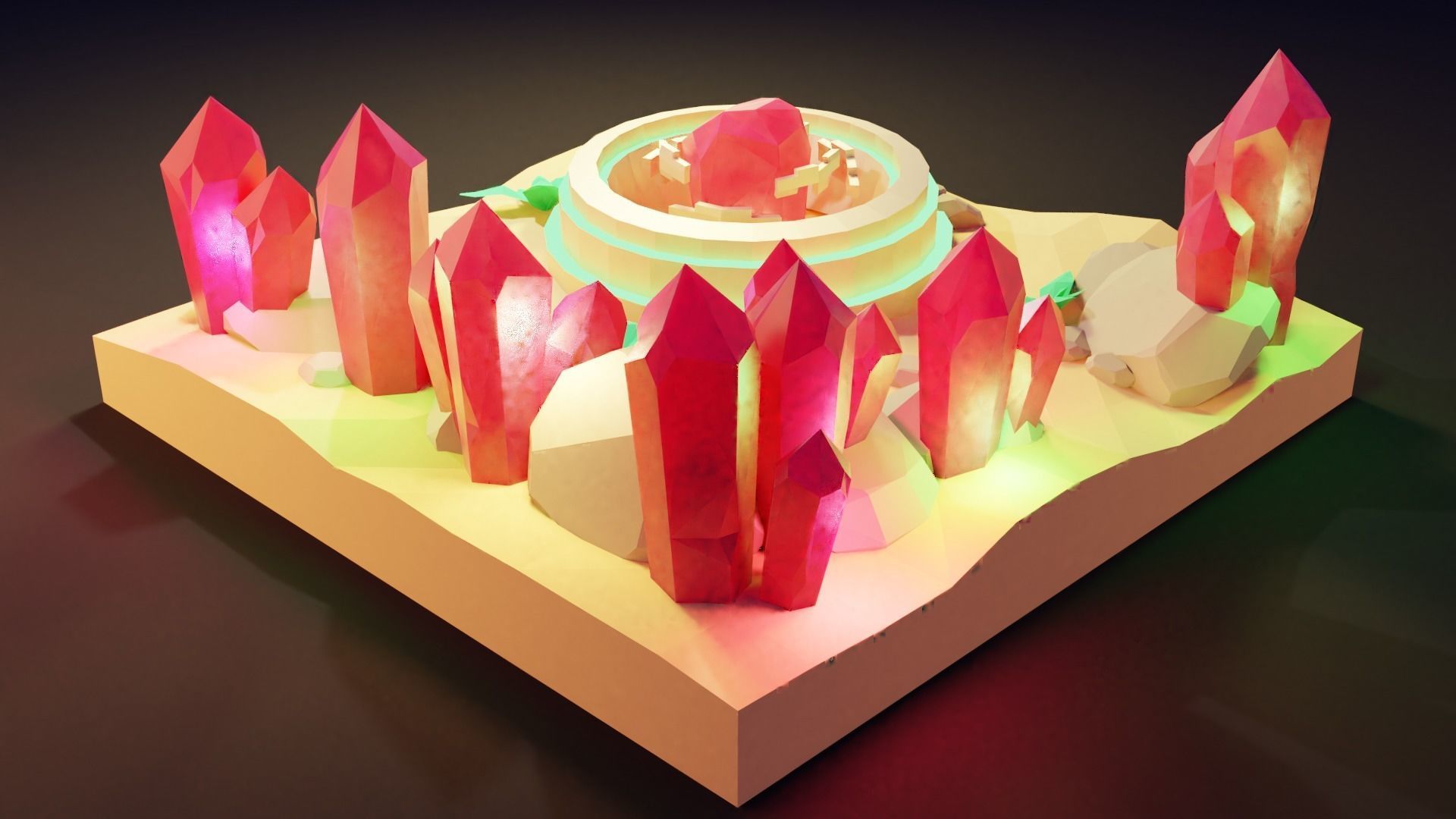 Crystal Desert Low-poly 3D model_4
