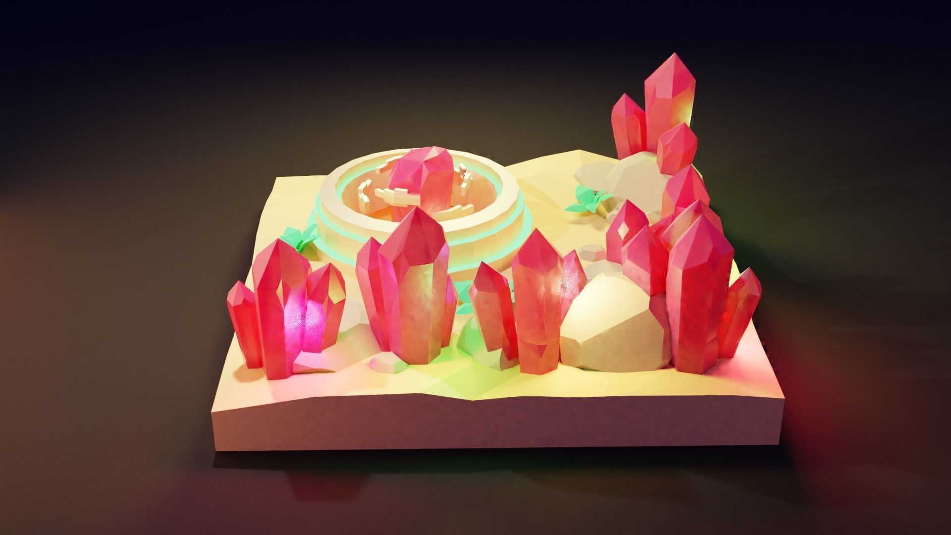 Crystal Desert Low-poly 3D model_3