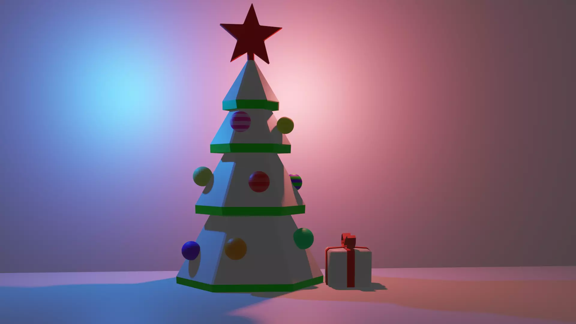 New Year tree with a padark for 2 dollars Low-poly 3D model_0