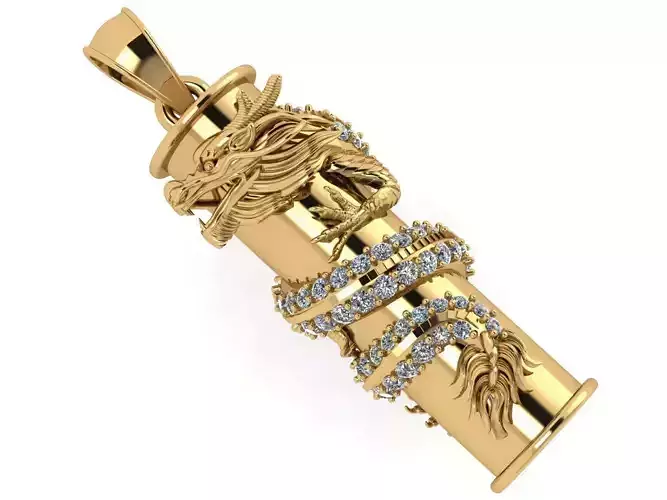 PENDANTS rose gold dragon pendant with diamonds